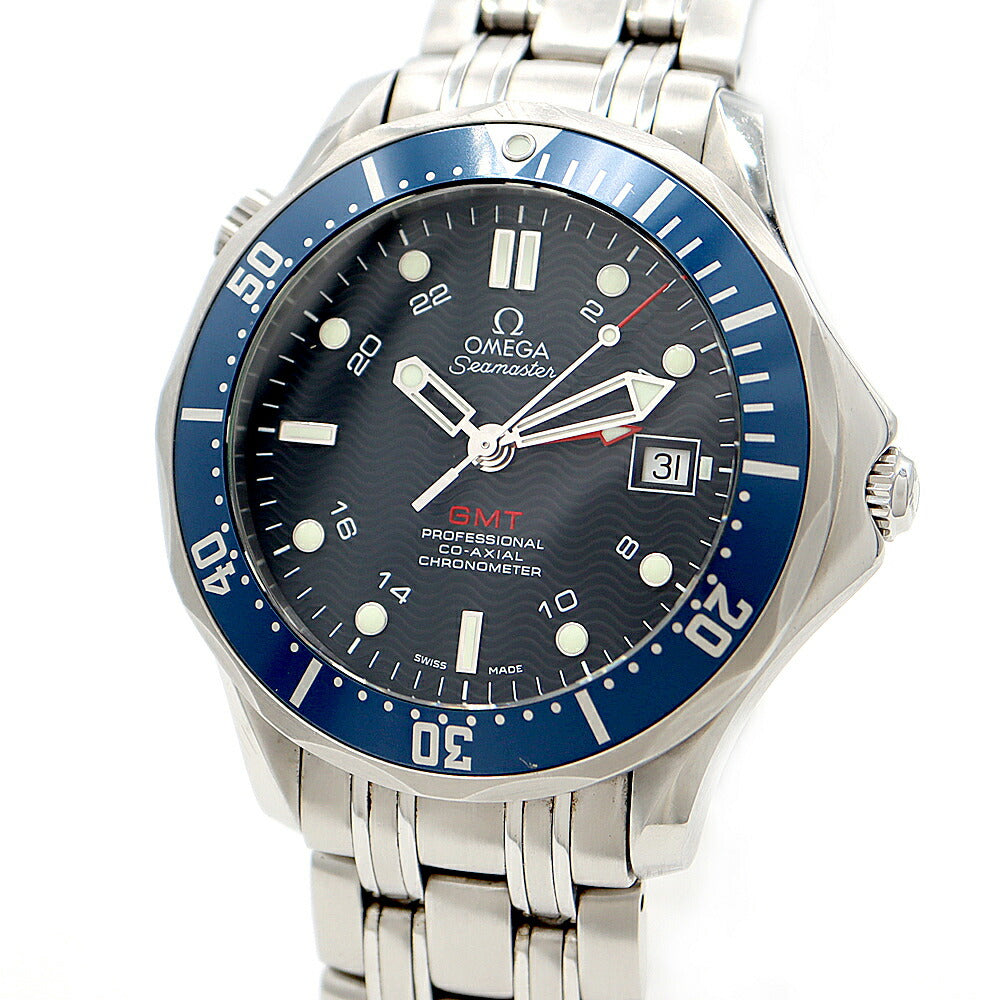 OMEGA オメガ シーマスター プロフェッショナル 300 GMT 2535.80 300m防水 デイト 裏スケ 青 ブルー SS ステンレス メンズ 自動巻き【6ヶ月保証】【腕時計】【中古】