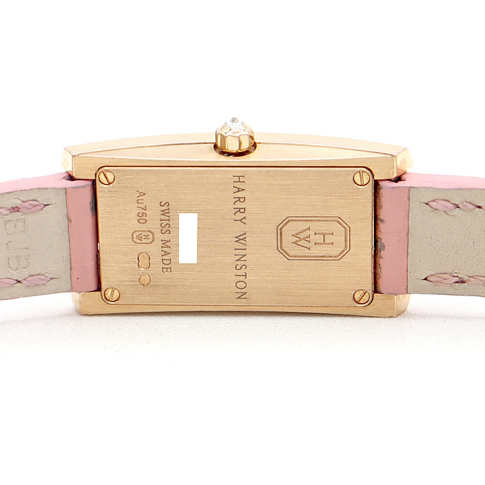 電池交換済 HARRY WINSTON ハリーウィンストン アヴェニュー C ミニ ダイヤベゼル 純正ダイヤモンド 30m防水 白 ホワイトシェル K18RG ローズゴールド 純正ベルト 純正尾錠 レディース クォーツ アベニュー【6ヶ月保証】【腕時計】【中古】
