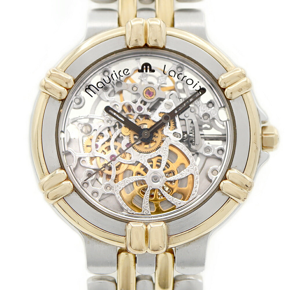 MAURICE LACROIX モーリスラクロア カリプソ スケルトン 14419 100m防水 YG イエローゴールド SS ステンレス コンビ メンズ 自動巻き 【6ヶ月保証】【腕時計】【中古】