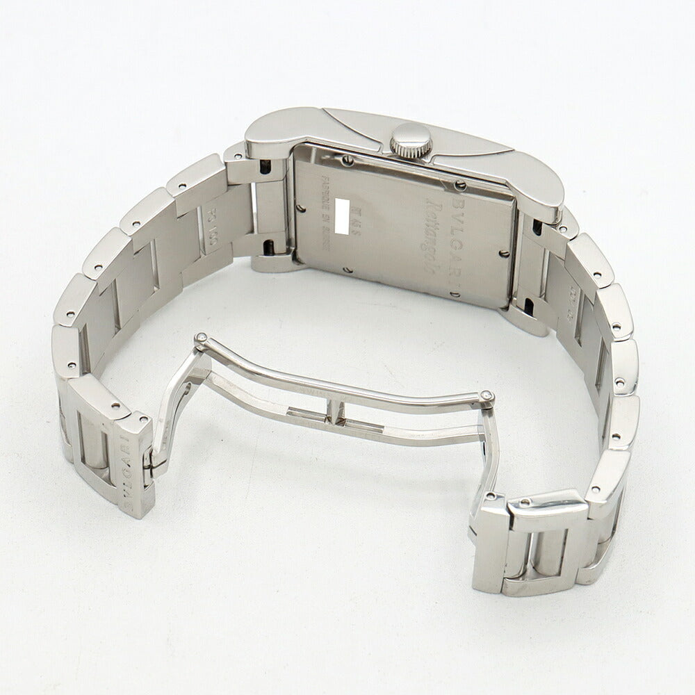 BVLGARI ブルガリ レッタンゴロ RT45S デイト 30m防水 白 ホワイト SS ステンレス メンズ 自動巻き【6ヶ月保証】【腕時計】【中古】