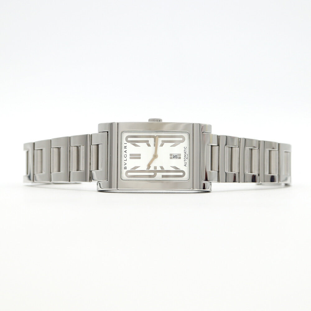 BVLGARI ブルガリ レッタンゴロ RT45S デイト 30m防水 白 ホワイト SS ステンレス メンズ 自動巻き【6ヶ月保証】【腕時計】【中古】