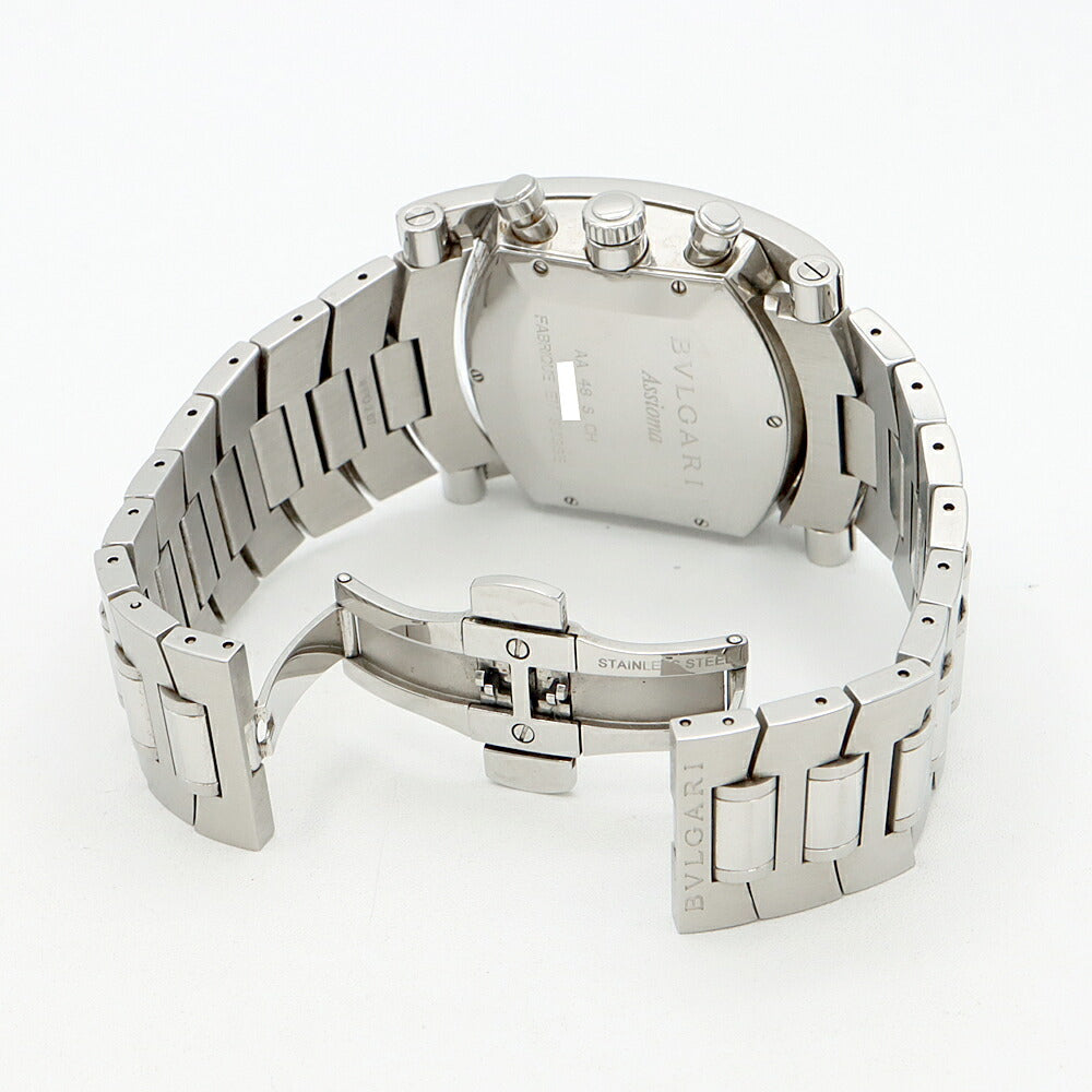 BVLGARI ブルガリ アショーマ クロノグラフ AA48SCH スモールセコンド デイト 黒 ブラック SS ステンレス メンズ 自動巻き【6ヶ月保証】【腕時計】【中古】