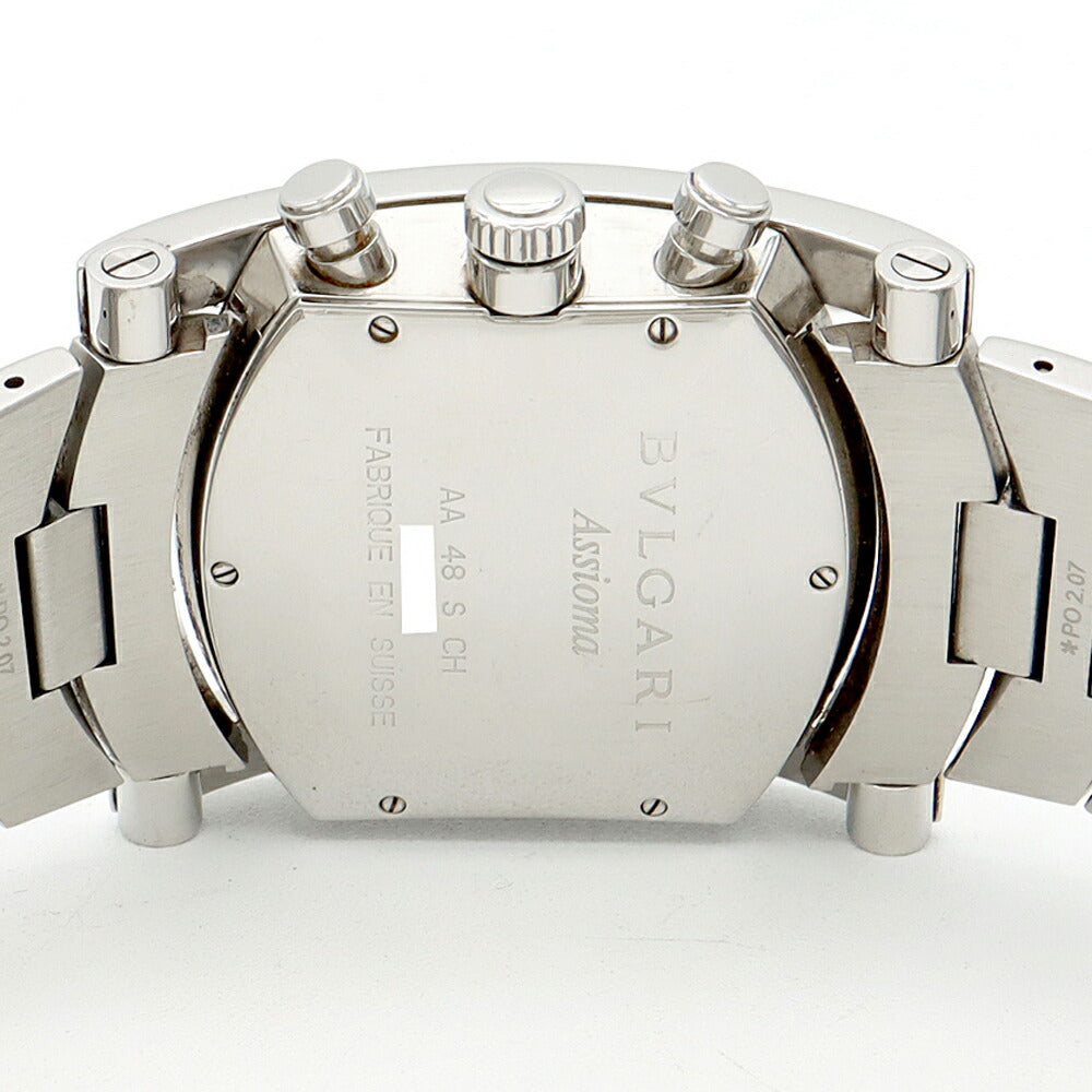 BVLGARI ブルガリ アショーマ クロノグラフ AA48SCH スモールセコンド デイト 黒 ブラック SS ステンレス メンズ 自動巻き【6ヶ月保証】【腕時計】【中古】