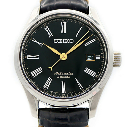 SEIKO Presage 6R15-03E0 SARX029 Date Back Skelton Black SS Stainless Steel Genuine Belt Genuine Buckle Men's Automatic Winding [6 Month Warranty] [Watch] [Used]