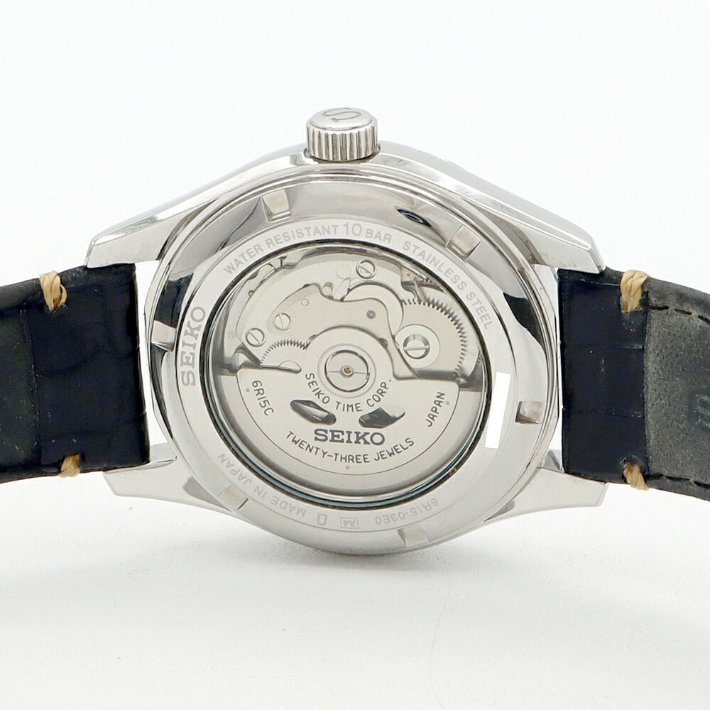 SEIKO セイコー プレサージュ 6R15-03E0 SARX029 デイト 裏スケ 黒 ブラック SS ステンレス 純正ベルト 純正尾錠 メンズ 自動巻き【6ヶ月保証】【腕時計】【中古】