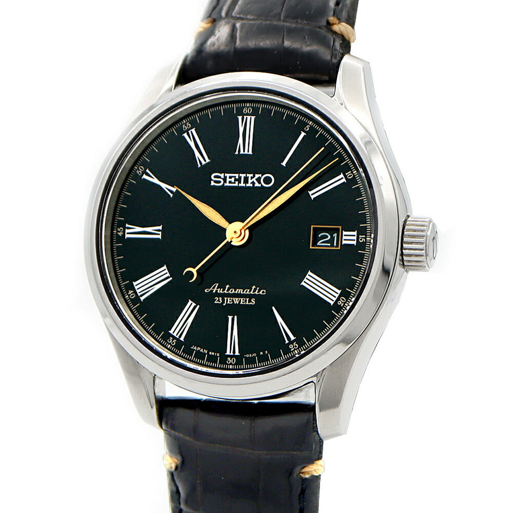 SEIKO セイコー プレサージュ 6R15-03E0 SARX029 デイト 裏スケ 黒 ブラック SS ステンレス 純正ベルト 純正尾錠 メンズ 自動巻き【6ヶ月保証】【腕時計】【中古】