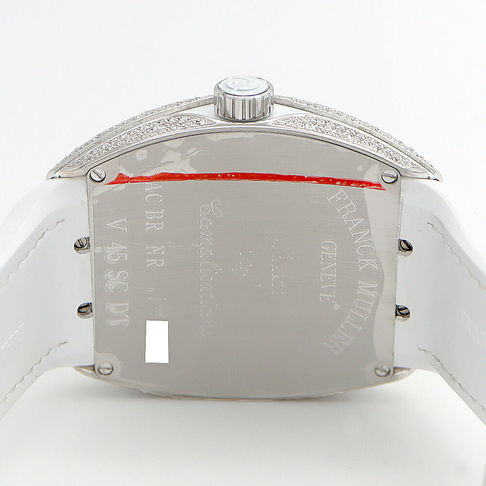 FRANCK MULLER フランクミュラー ヴァンガード ダイヤベゼル ダイヤ文字盤 V45SCDT ACBRNR ダイヤモンド 30m防水 デイト SS ステンレス 純正ベルト 純正バックル尾錠 アフターダイヤ メンズ 自動巻き【6ヶ月保証】【中古】【腕時計】