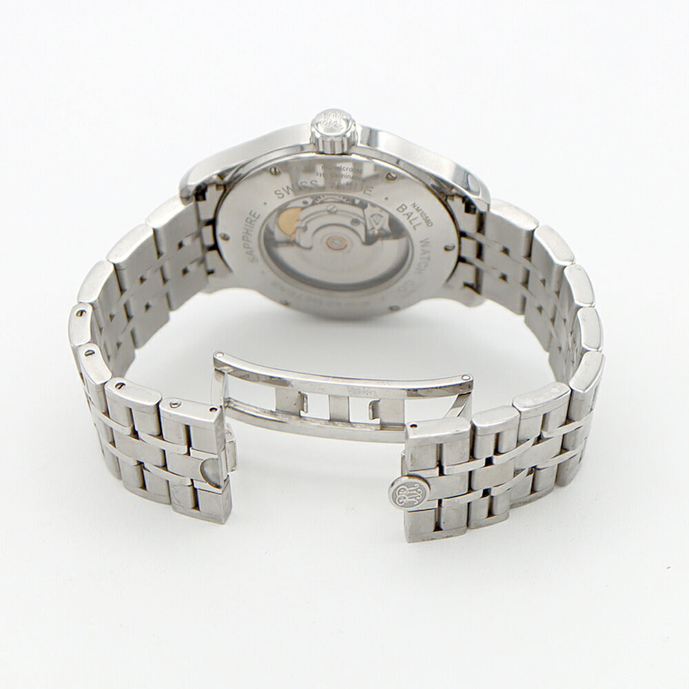 BALL ボール ウォッチ トレインマスター ローマン NM1058D デイデイト 裏スケ 50m防水 シルバー SS ステンレス メンズ 自動巻き【6ヶ月保証】【腕時計】【中古】