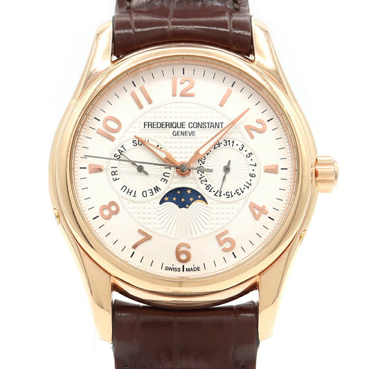 内部点検済 FREDERIQUE CONSTANT フレデリックコンスタント ランナバウト 1888本限定 FC-360XR6B4/6 デイデイト ムーンフェイズ 白 ホワイト YGP イエローゴールド 純正ベルト 純正尾錠 メンズ 自動巻き【6ヶ月保証】【腕時計】【中古】