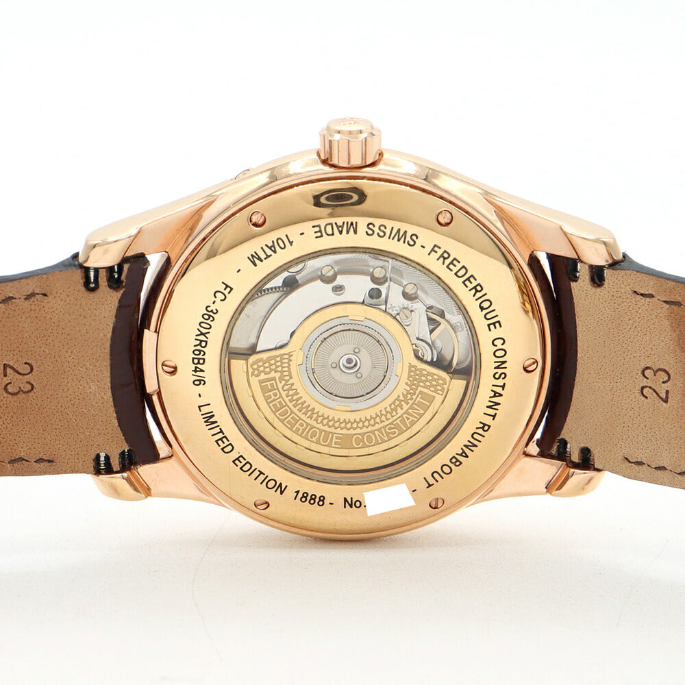 内部点検済 FREDERIQUE CONSTANT フレデリックコンスタント ランナバウト 1888本限定 FC-360XR6B4/6 デイデイト ムーンフェイズ 白 ホワイト YGP イエローゴールド 純正ベルト 純正尾錠 メンズ 自動巻き【6ヶ月保証】【腕時計】【中古】