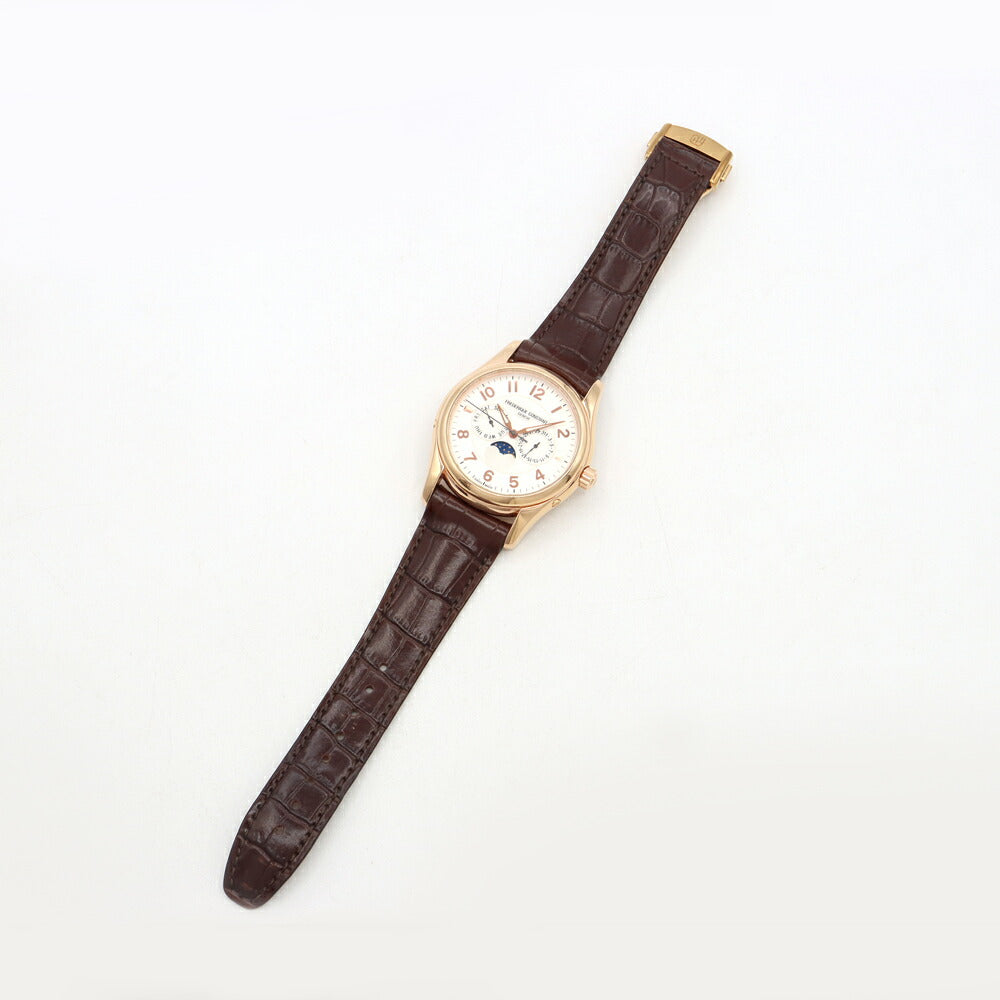 内部点検済 FREDERIQUE CONSTANT フレデリックコンスタント ランナバウト 1888本限定 FC-360XR6B4/6 デイデイト ムーンフェイズ 白 ホワイト YGP イエローゴールド 純正ベルト 純正尾錠 メンズ 自動巻き【6ヶ月保証】【腕時計】【中古】