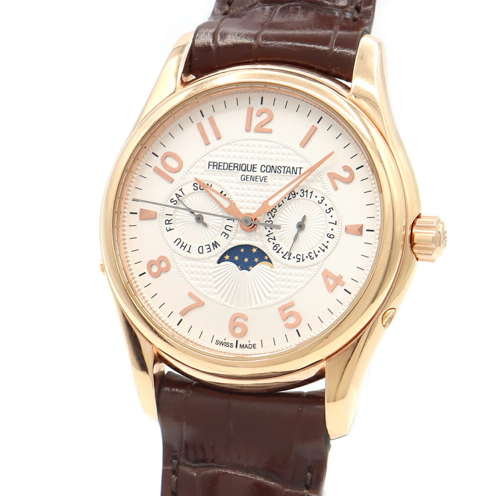 内部点検済 FREDERIQUE CONSTANT フレデリックコンスタント ランナバウト 1888本限定 FC-360XR6B4/6 デイデイト ムーンフェイズ 白 ホワイト YGP イエローゴールド 純正ベルト 純正尾錠 メンズ 自動巻き【6ヶ月保証】【腕時計】【中古】