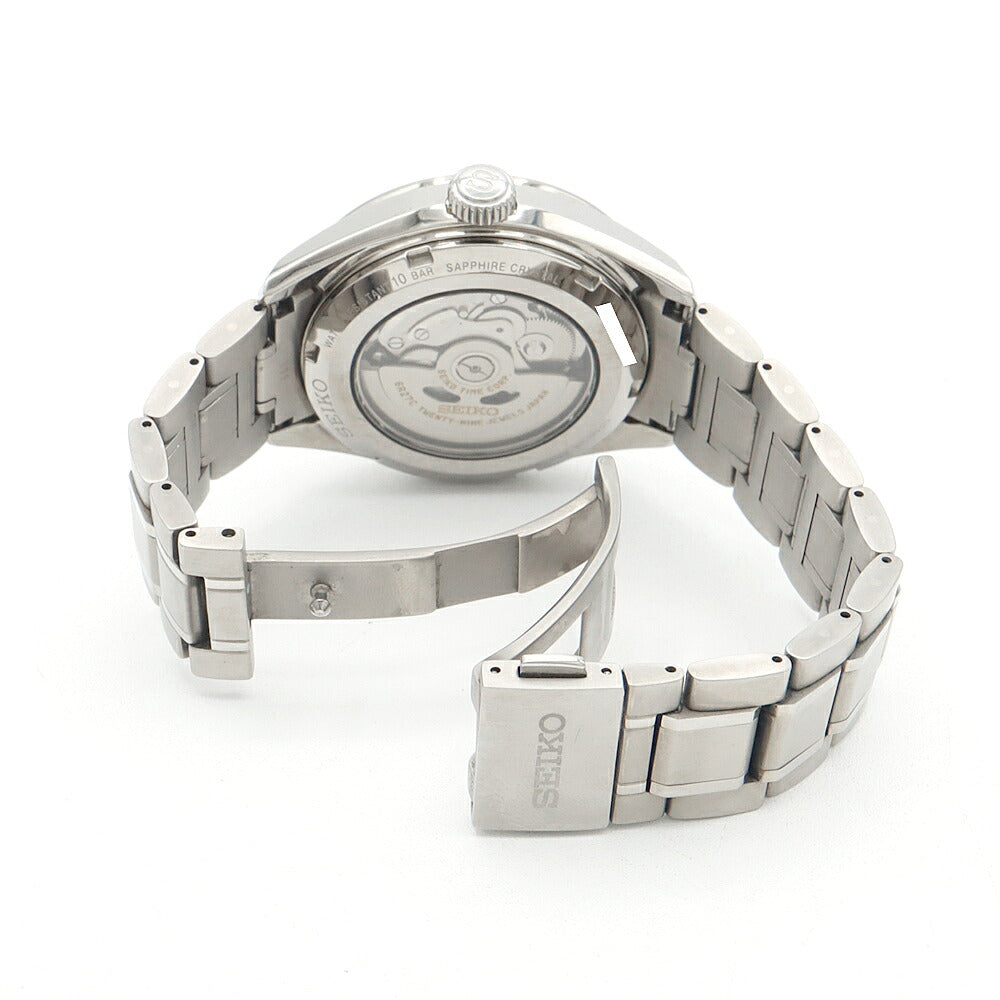 内部点検済 SEIKO セイコー プレザージュ プレステージライン 6R27-00H0 SARW041 パワーリザーブ デイト 100m防水 裏スケ シルバー Ti チタン メンズ 自動巻き プレサージュ【6ヶ月保証】【腕時計】【中古】