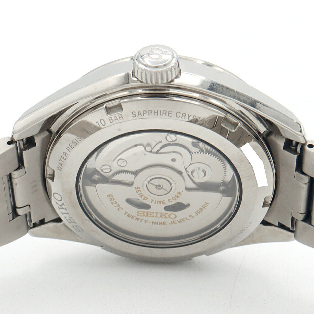 内部点検済 SEIKO セイコー プレザージュ プレステージライン 6R27-00H0 SARW041 パワーリザーブ デイト 100m防水 裏スケ シルバー Ti チタン メンズ 自動巻き プレサージュ【6ヶ月保証】【腕時計】【中古】