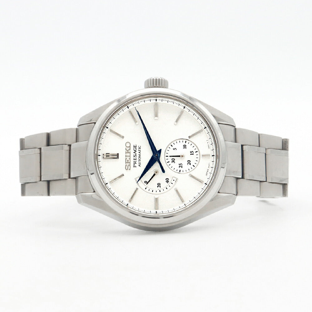内部点検済 SEIKO セイコー プレザージュ プレステージライン 6R27-00H0 SARW041 パワーリザーブ デイト 100m防水 裏スケ シルバー Ti チタン メンズ 自動巻き プレサージュ【6ヶ月保証】【腕時計】【中古】