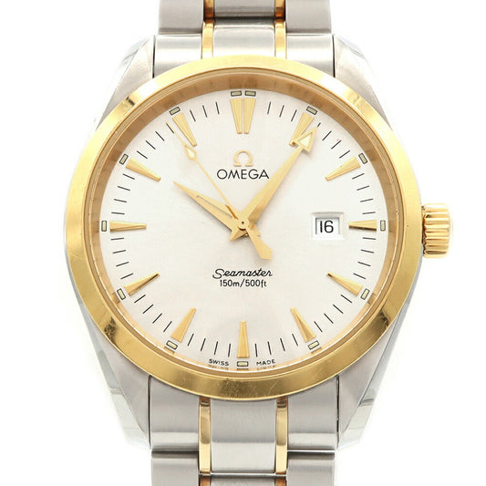 電池交換済 OMEGA オメガ シーマスター アクアテラ 2317.30 デイト 150m防水 シルバー YG イエローゴールド SS ステンレス コンビ メンズ クォーツ【6ヶ月保証】【腕時計】【中古】