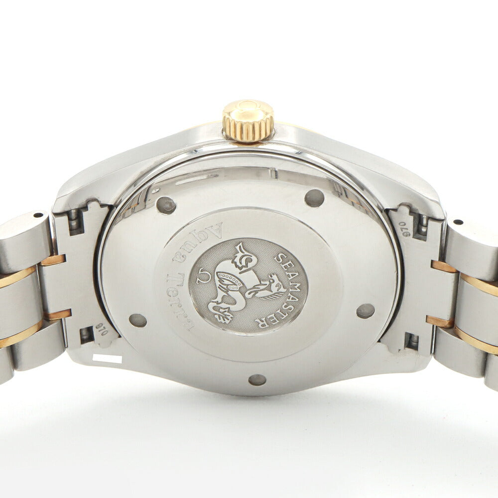 電池交換済 OMEGA オメガ シーマスター アクアテラ 2317.30 デイト 150m防水 シルバー YG イエローゴールド SS ステンレス コンビ メンズ クォーツ【6ヶ月保証】【腕時計】【中古】