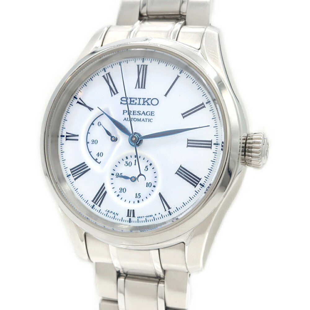 SEIKO セイコー プレザージュ 有田焼ダイアル限定モデル 2000本限定 6R27-00V0 裏スケ 100m防水 パワーリザーブ 白 ホワイト SS ステンレス メンズ 自動巻き プレサージュ【6ヶ月保証】【腕時計】【中古】