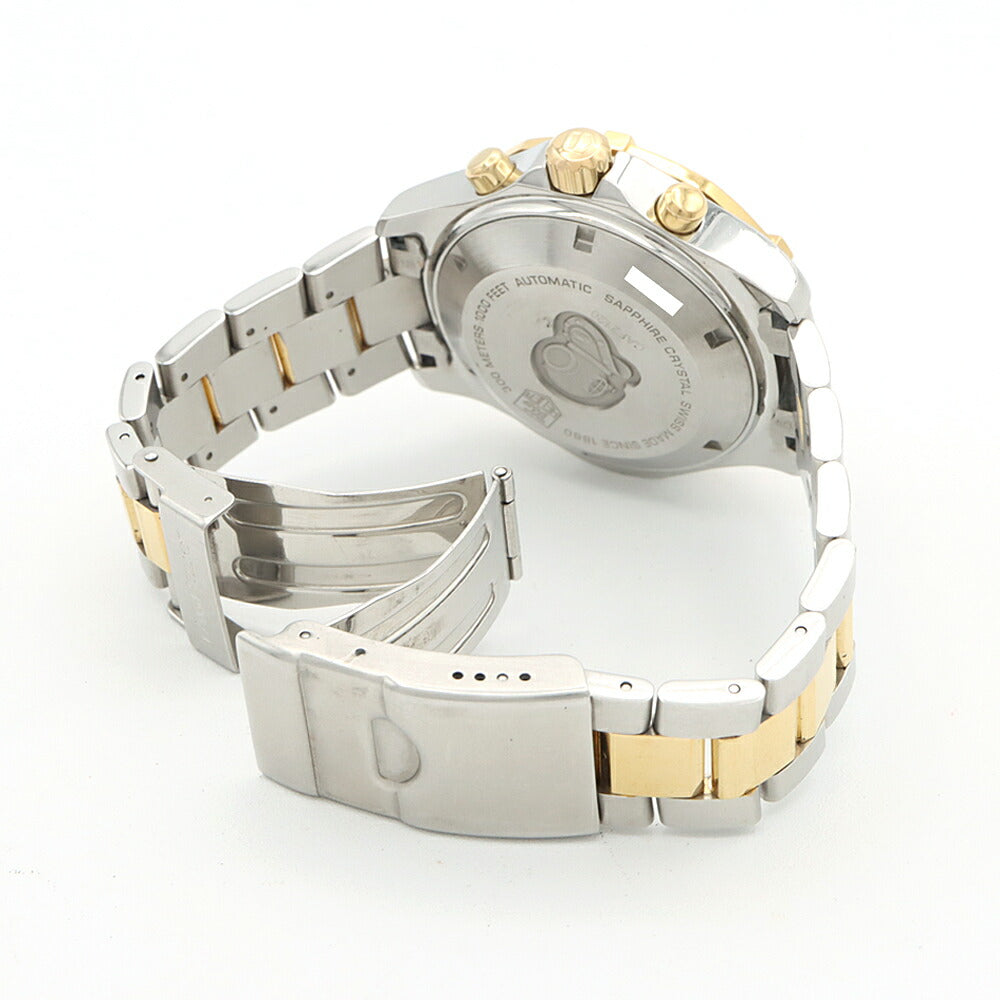 TAG Heuer タグホイヤー アクアレーサー クロノグラフ CAF2120 デイト 300m防水 シルバー SS ステンレス YGP イエローゴールド コンビ メンズ 自動巻き【6ヶ月保証】【腕時計】【中古】