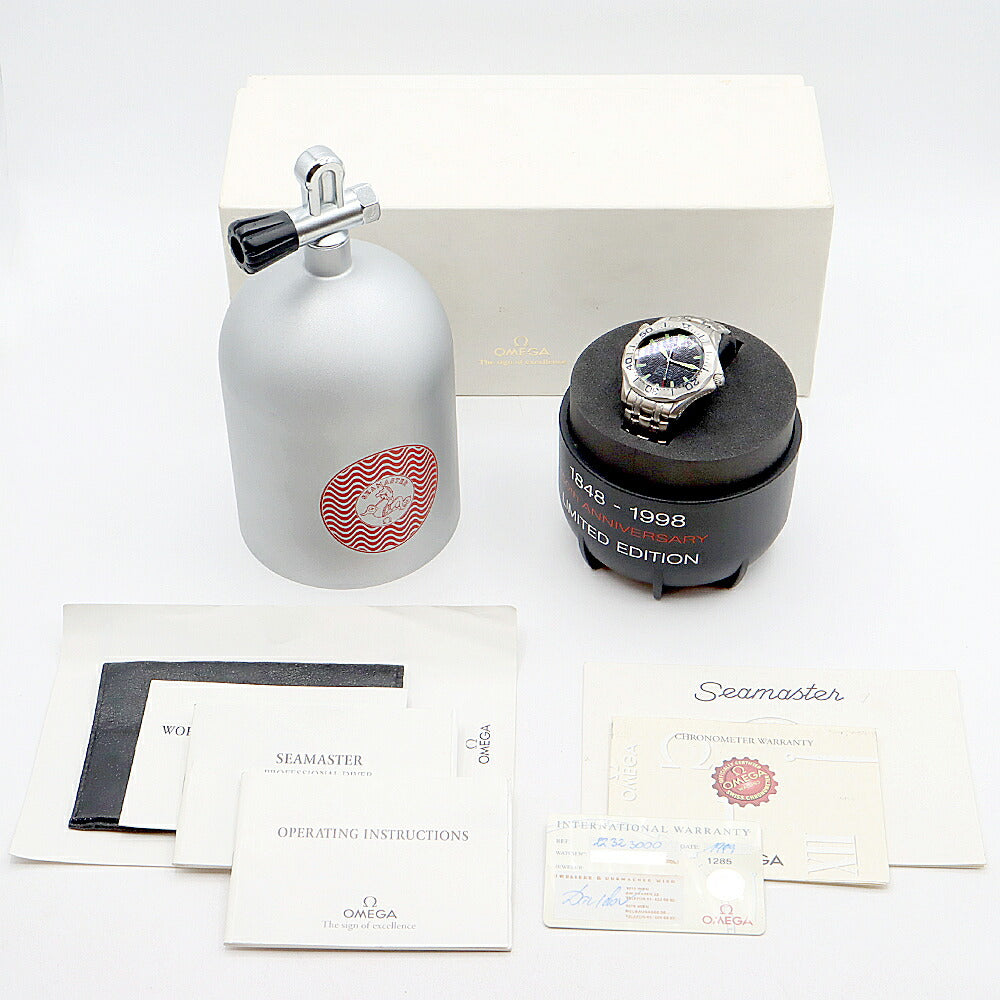 OMEGA オメガ シーマスター プロフェッショナル 300 150周年記念モデル 2232.30 デイト 300m防水 グレー K18WGベゼル ホワイトゴールド Ti チタン メンズ 自動巻き【6ヶ月保証】【腕時計】【中古】