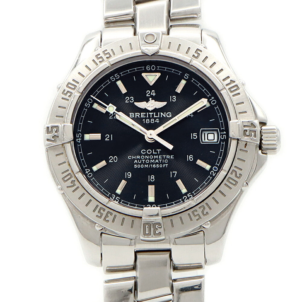 内部点検済 BREITLING ブライトリング コルトオーシャン A17350 デイト 500m防水 黒 ブラック SS ステンレス メンズ 自動巻き【6ヶ月保証】【腕時計】【中古】