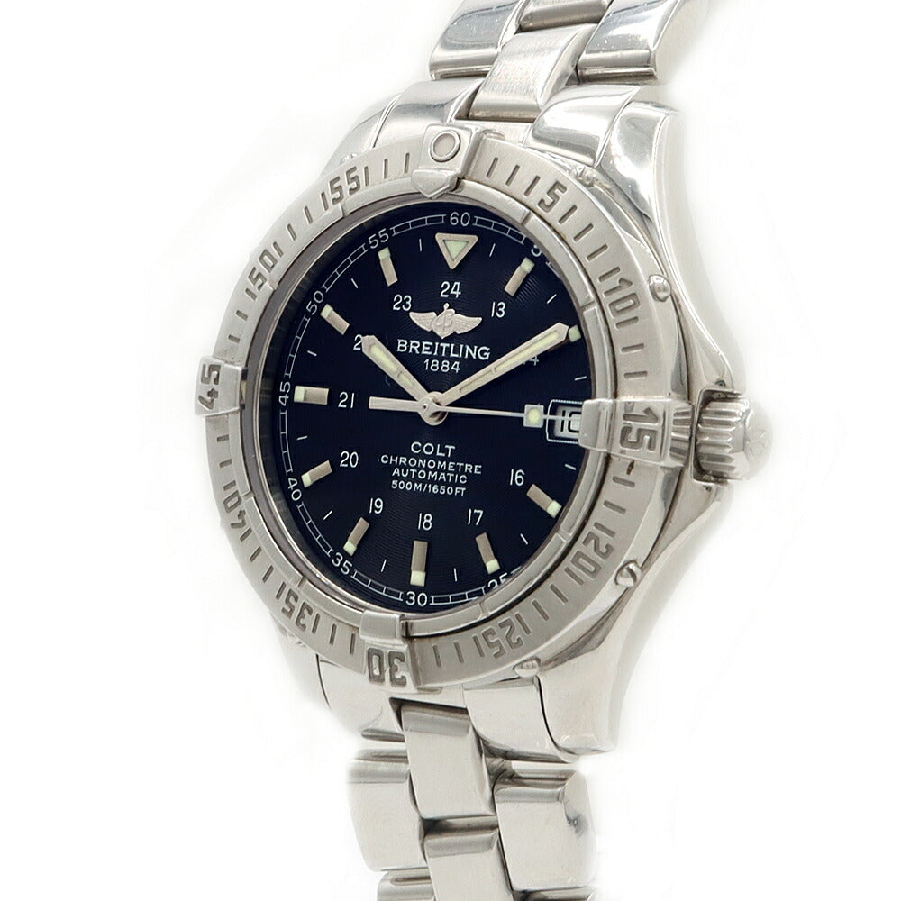 内部点検済 BREITLING ブライトリング コルトオーシャン A17350 デイト 500m防水 黒 ブラック SS ステンレス メンズ 自動巻き【6ヶ月保証】【腕時計】【中古】