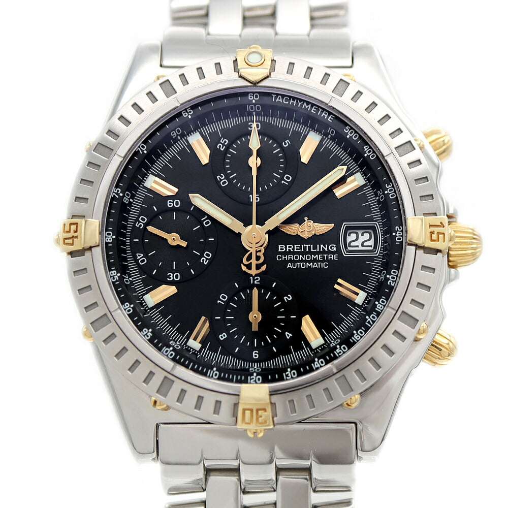 BREITLING ブライトリング クロノマット ビコロ B13352 クロノグラフ デイト 100m防水 黒 ブラック SS ステンレス YG イエローゴールド コンビ メンズ 自動巻き【6ヶ月保証】【腕時計】【中古】
