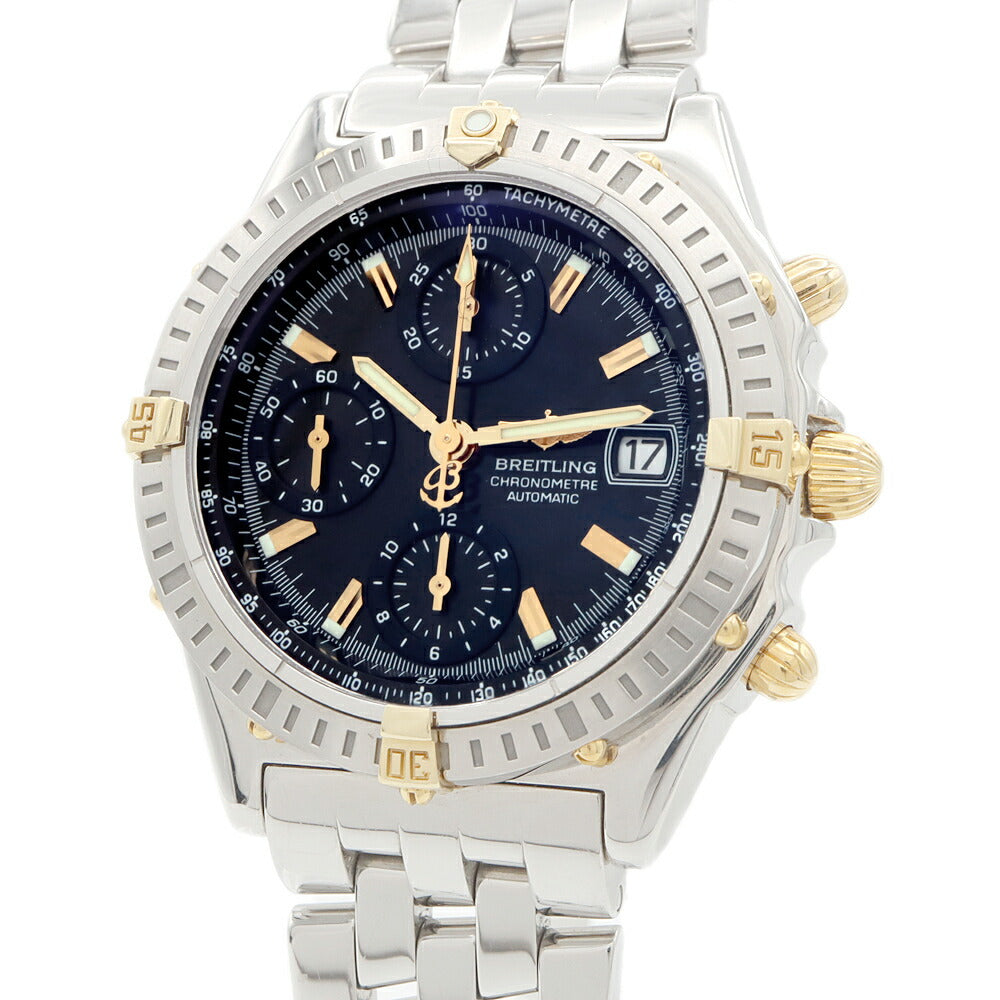 BREITLING ブライトリング クロノマット ビコロ B13352 クロノグラフ デイト 100m防水 黒 ブラック SS ステンレス YG イエローゴールド コンビ メンズ 自動巻き【6ヶ月保証】【腕時計】【中古】