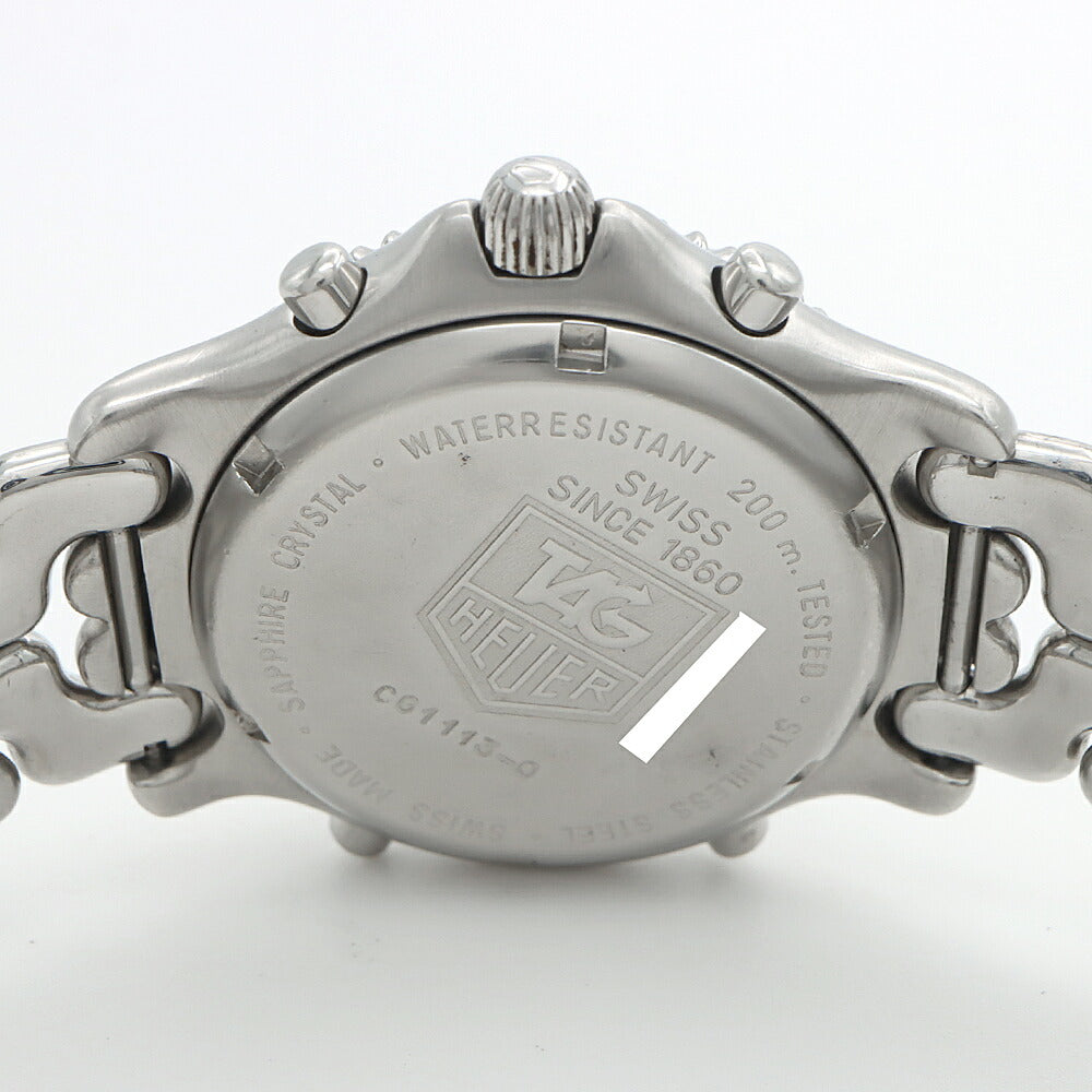 電池交換済 TAG Heuer タグホイヤー S/el セル プロフェッショナル200 CG1113-0 クロノグラフ デイト 200m防水 紺 ネイビー SS ステンレス メンズ デジアナ クォーツ【6ヶ月保証】【腕時計】【中古】