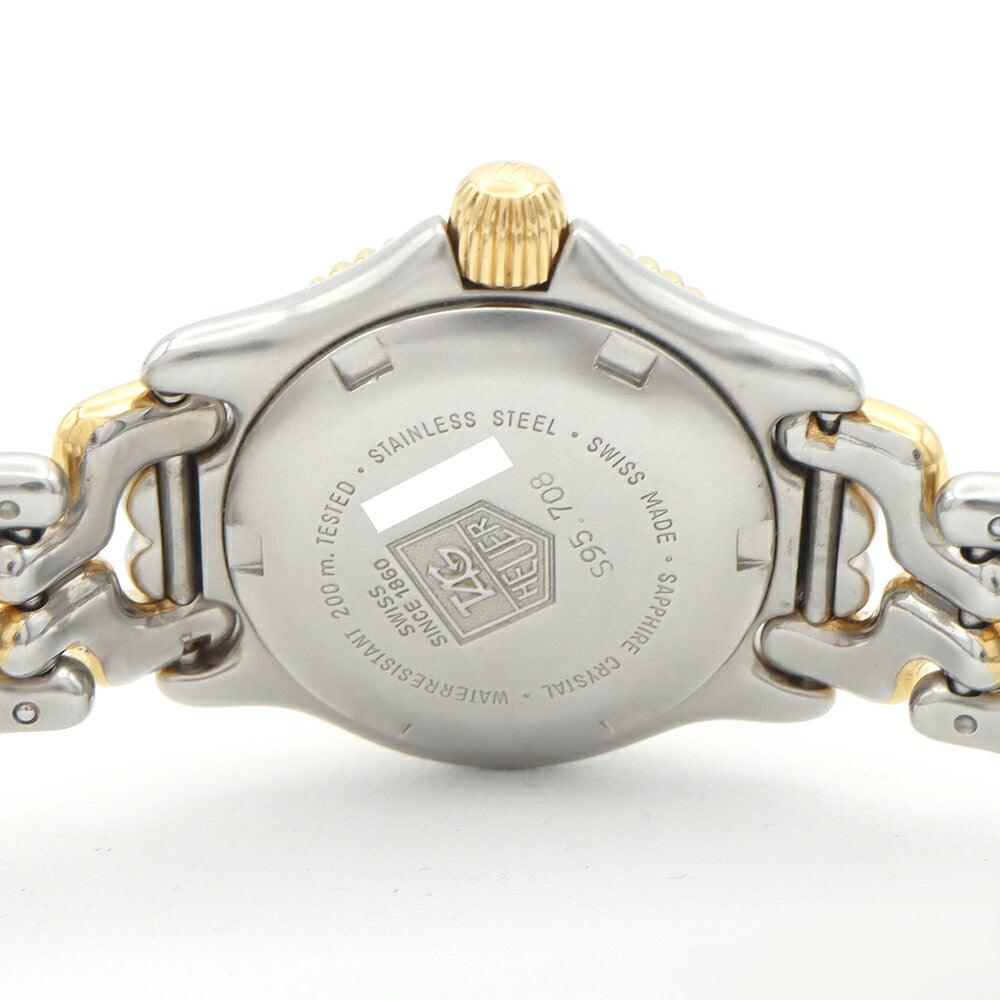 電池交換済 TAG Heuer タグホイヤー S/el プロフェッショナル S95.708 デイト 200m防水 アイボリー SS ステンレス YGP イエローゴールド コンビ レディース クォーツ【6ヶ月保証】【腕時計】【中古】