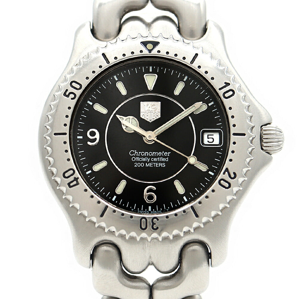 TAG Heuer タグホイヤー S/el セルシリーズ WG5111 200m防水 デイト 黒 ブラック SS ステンレス メンズ 自動巻き【6ヶ月保証】【腕時計】【中古】