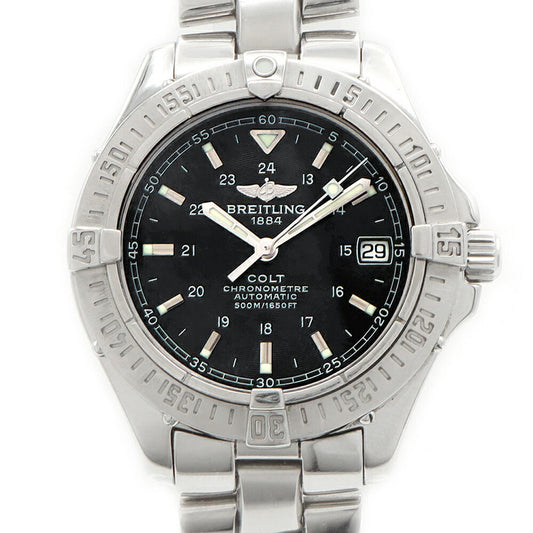 BREITLING ブライトリング コルトオーシャン A17350 デイト 500m防水 黒 ブラック SS ステンレス メンズ 自動巻き【6ヶ月保証】【腕時計】【中古】