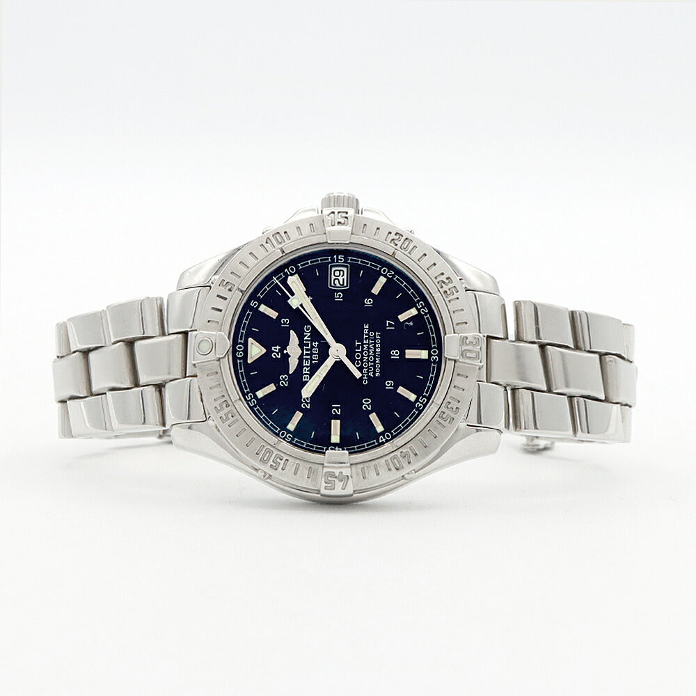 BREITLING ブライトリング コルトオーシャン A17350 デイト 500m防水 黒 ブラック SS ステンレス メンズ 自動巻き【6ヶ月保証】【腕時計】【中古】