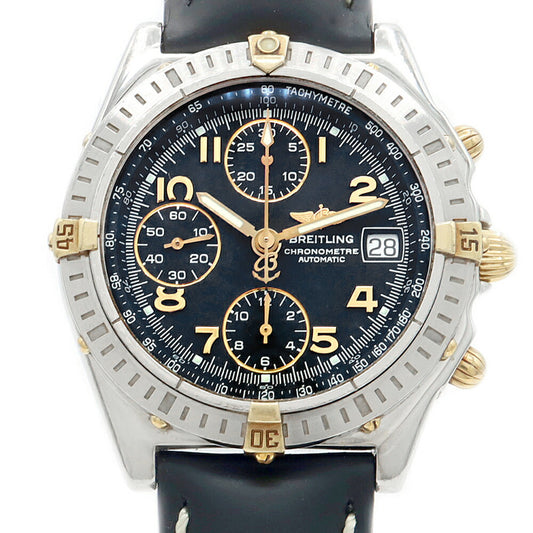内部点検済 BREITLING ブライトリング クロノマット ビコロ B13352 クロノグラフ デイト 100m防水 黒 ブラック SS ステンレス YG イエローゴールド コンビ 純正尾錠 メンズ 自動巻き【6ヶ月保証】【腕時計】【中古】