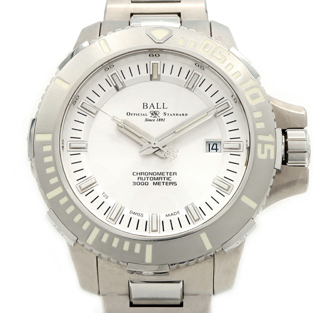 BALL ボール ウォッチ エンジニア ハイドロカーボン ディープクエスト DM3000A-SCJ-SL 3000m防水 クロノメーター デイト シルバー SS ステンレス Ti チタン メンズ 自動巻き【6ヶ月保証】【腕時計】【中古】