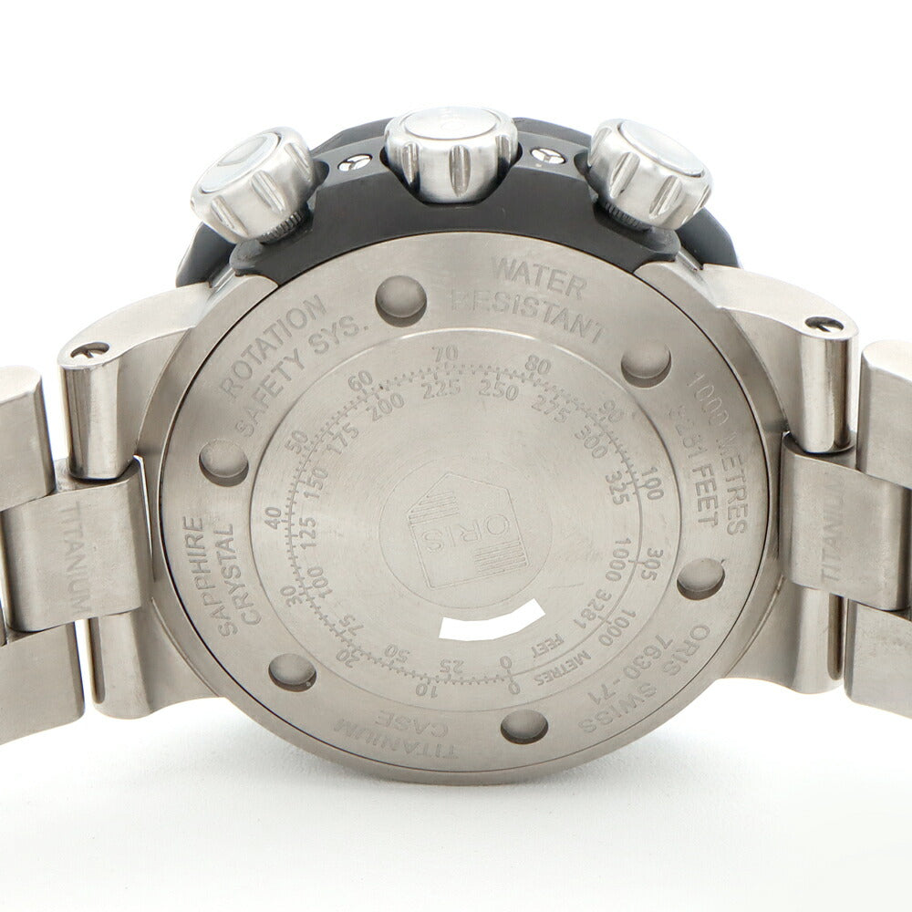 ORIS オリス プロダイバー クロノグラフ 01 674 7630 7154-Set 1000ｍ防水 デイト 黒 ブラック Ti チタン CE セラミック メンズ 自動巻き【6ヶ月保証】【腕時計】【中古】