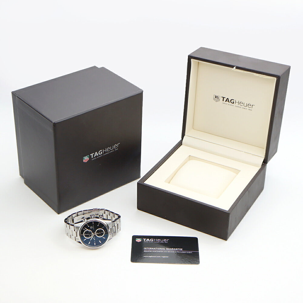 TAG Heuer タグホイヤー カレラ キャリバー1887 クロノグラフ CAR2110 BA0720 デイト 100m防水 裏スケ 黒 ブラック SS ステンレス メンズ 自動巻き【6ヶ月保証】【腕時計】【中古】