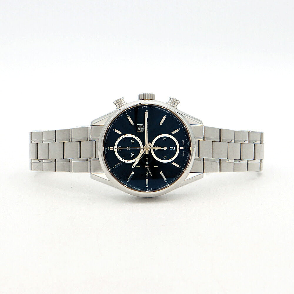 TAG Heuer タグホイヤー カレラ キャリバー1887 クロノグラフ CAR2110 BA0720 デイト 100m防水 裏スケ 黒 ブラック SS ステンレス メンズ 自動巻き【6ヶ月保証】【腕時計】【中古】