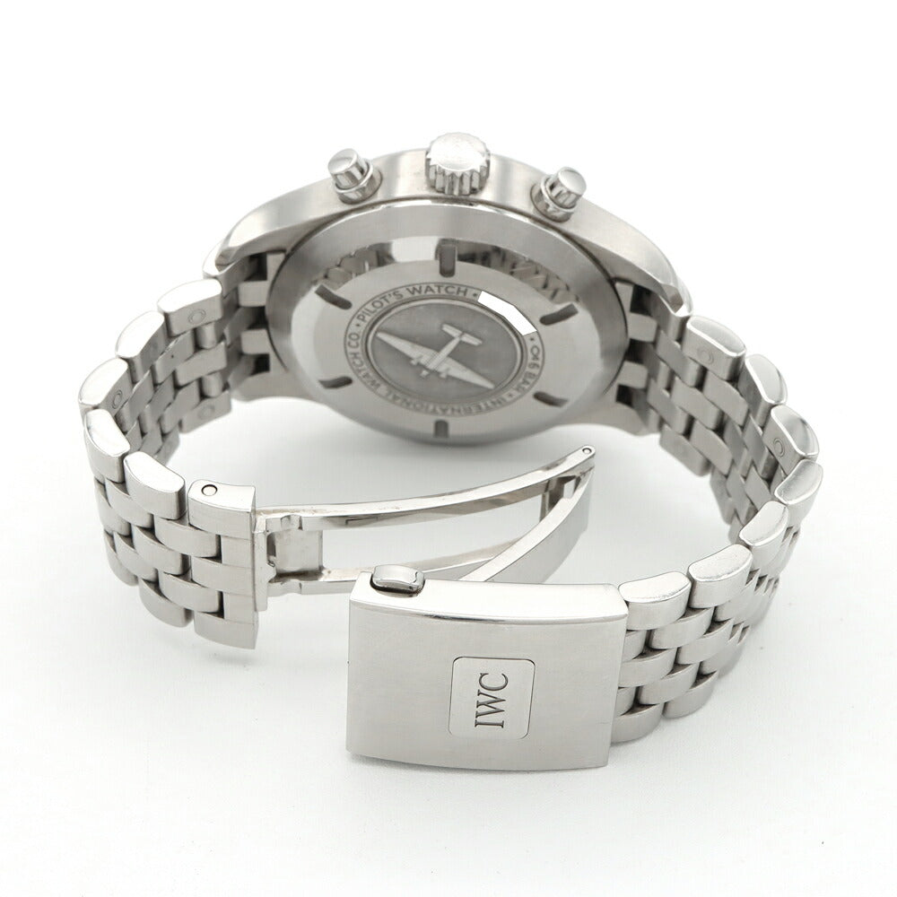 IWC インターナショナルウォッチカンパニー パイロットウォッチ クロノグラフ IW377701 デイデイト スモールセコンド 黒 ブラック SS ステンレス メンズ 自動巻き【6ヶ月保証】【腕時計】【中古】
