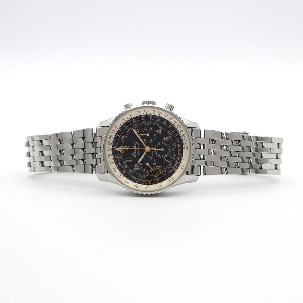 BREITLING ブライトリング ナビタイマー メカニック クロノグラフ 400本限定 A11022.1 裏スケ スモールセコンド 黒 ブラック SS ステンレス メンズ 手巻き【6ヶ月保証】【腕時計】【中古】