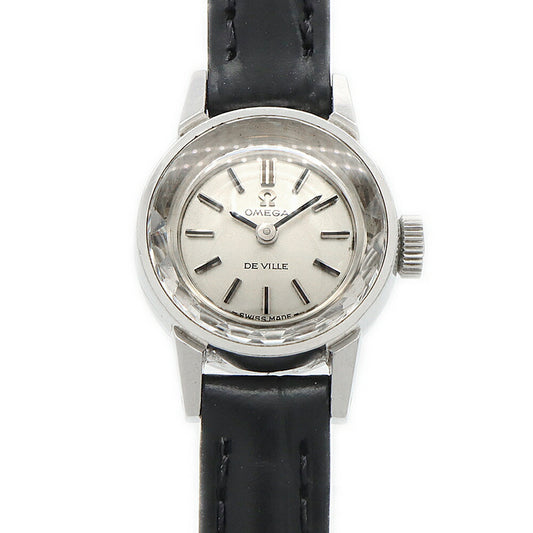 OMEGA オメガ DeVille デビル カットガラス 511.166 Cal.485 17石 シルバー SS ステンレス レディース 手巻き デヴィル アンティーク ヴィンテージ【腕時計】【中古】