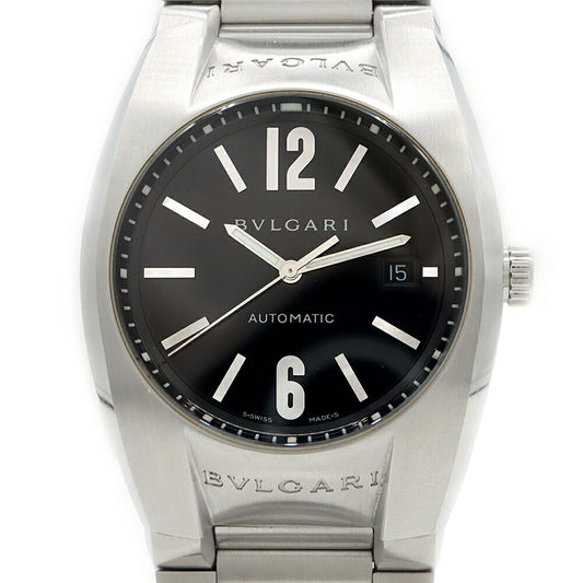 BVLGARI ブルガリ エルゴン EG40S デイト 黒 ブラック SS ステンレス メンズ 自動巻き【6ヶ月保証】【腕時計】【中古】