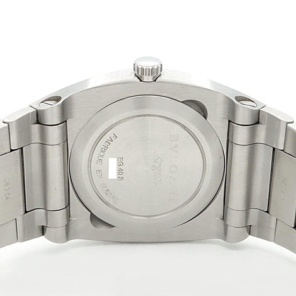 BVLGARI ブルガリ エルゴン EG40S デイト 黒 ブラック SS ステンレス メンズ 自動巻き【6ヶ月保証】【腕時計】【中古】