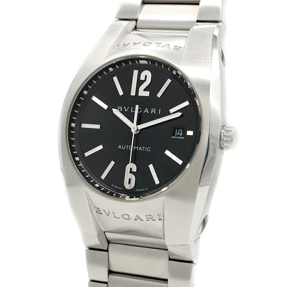 BVLGARI ブルガリ エルゴン EG40S デイト 黒 ブラック SS ステンレス メンズ 自動巻き【6ヶ月保証】【腕時計】【中古】