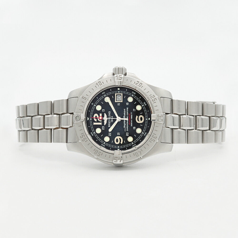 BREITLING ブライトリング スーパーオーシャン スチールフィッシュ A17390 デイト 2000m防水 黒 ブラック SS ステンレス メンズ 自動巻き スティールフィッシュ【6ヶ月保証】【腕時計】【中古】