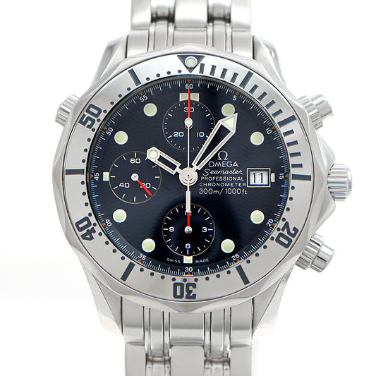 Internally inspected OMEGA Seamaster Professional 300 Chronograph 2598.80 Small Second 300m Water Resistant Date Black SS Stainless Steel Men's Automatic Winding [6 Month Warranty] [Watch] [Used]