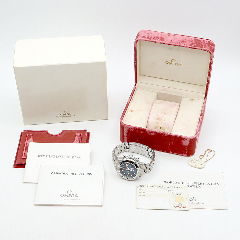 内部点検済 OMEGA オメガ シーマスター プロフェッショナル 300 クロノグラフ 2598.80 スモールセコンド 300m防水 デイト 黒 ブラック SS ステンレス メンズ 自動巻き【6ヶ月保証】【腕時計】【中古】