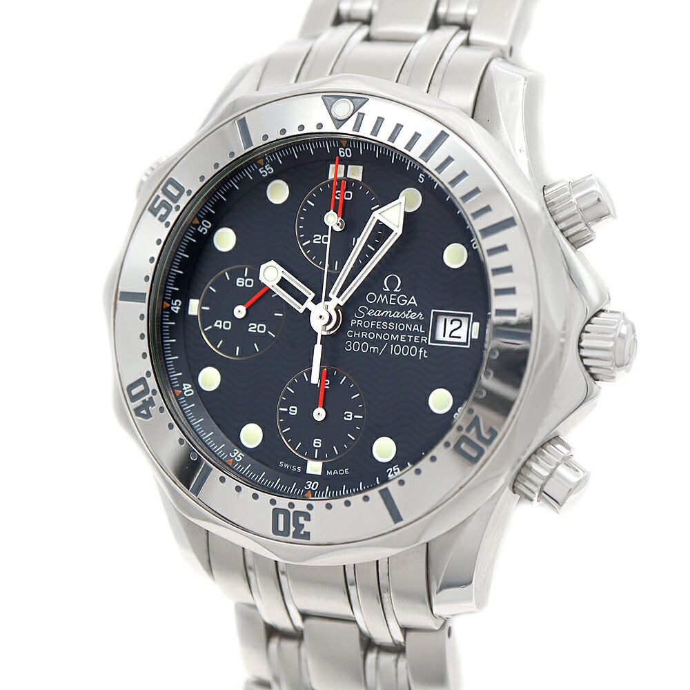 内部点検済 OMEGA オメガ シーマスター プロフェッショナル 300 クロノグラフ 2598.80 スモールセコンド 300m防水 デイト 黒 ブラック SS ステンレス メンズ 自動巻き【6ヶ月保証】【腕時計】【中古】