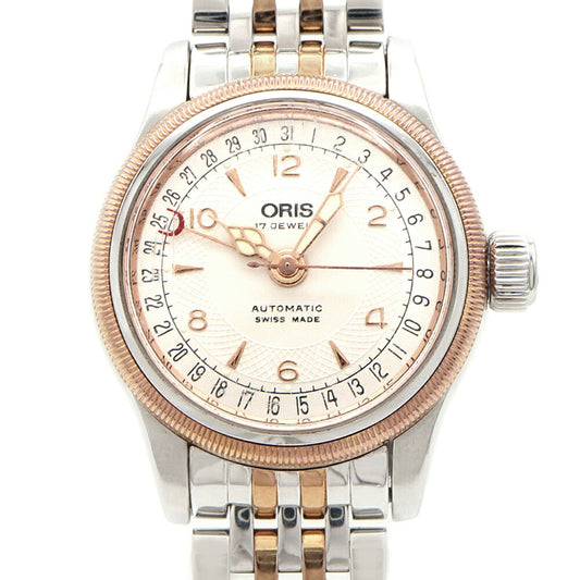 ORIS Big Crown Pointer Date 7550 Back Skelton Date Silver SS Stainless Steel PGP Pink Gold Combi Ladies Automatic Winding [6 Month Warranty] [Watch] [Used]