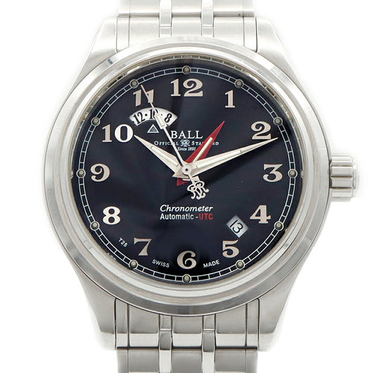 BALL ボール ウォッチ トレインマスター クリーブランドエクスプレス デュアルタイム GM1020D-SCJ-BK デイト 50m防水 黒 ブラック SS ステンレス メンズ 自動巻き【6ヶ月保証】【腕時計】【中古】